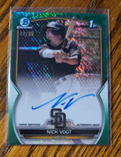 Nick Vogt 1st Auto -2023 Bowman Chrome Green Shimmer Refractor #/99 CPA-NV