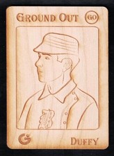 HUGH DUFFY -Rare GYPSY OAK Wooden BASEBALL Trading Card- FAN CRAZE ART SERIES