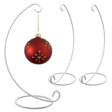 Christmas Ornament Display Stands Set of 3, White Metal 13 Inch Ornament Hold...
