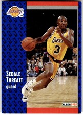 1991-92 Fleer #304 Sedale Threatt Los Angeles Lakers NBA Basketball