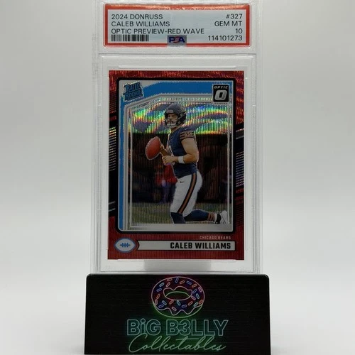 2024 Donruss Caleb Williams Rated Rookie Optic Preview Red Wave Prizm PSA 10 327