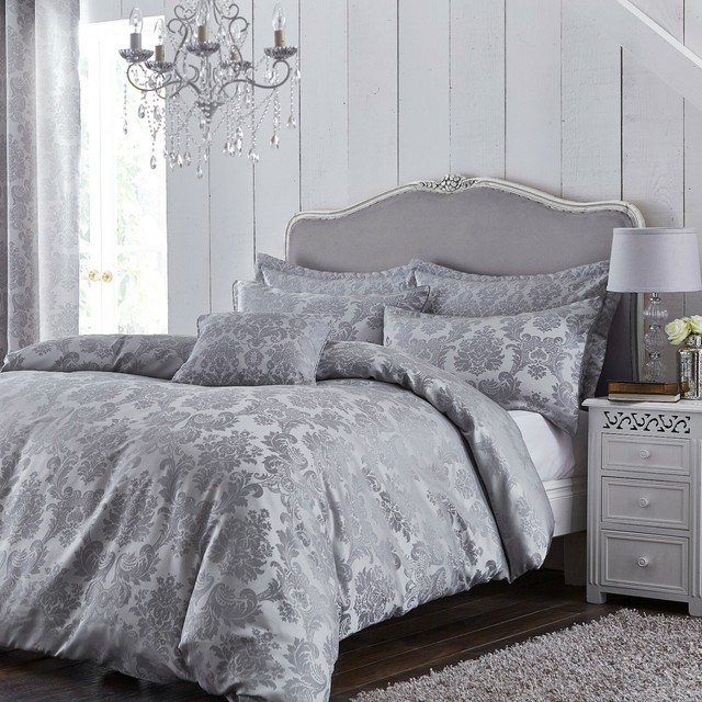 Catherine Lansfield Luxor Jacquard Gold Duvet Cover Set Kingsize