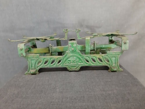 Antique Green Cast Iron Shop Balance Weight Scale 3 KG - Picture 6 of 6