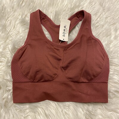 Soma Sport Small Sports Bra Seamless Keyhole Racerback Honey