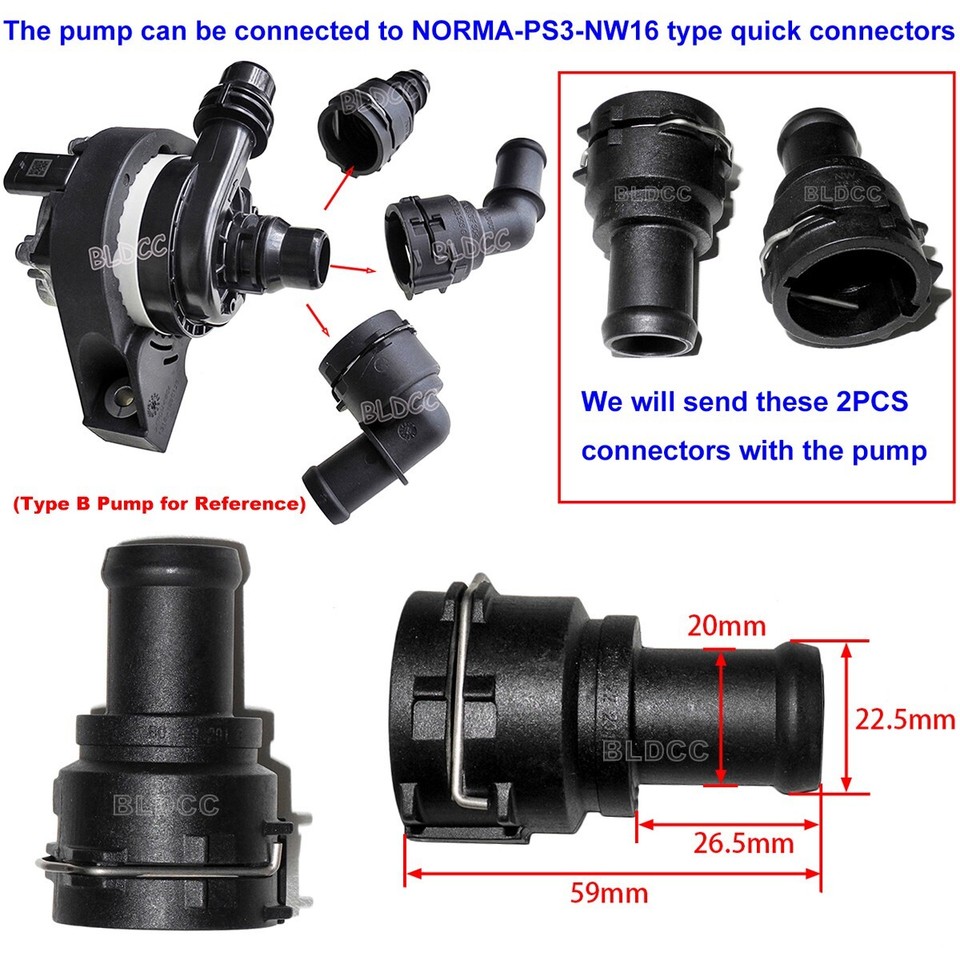 Electric Car Engine Auxiliary Cooling Hot Pump 60W DC12V W/ PWM Signal