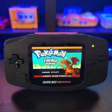 Black Game Boy Advance GBA iPS LCD USB-C 1800 mAh Rechargeable Battery
