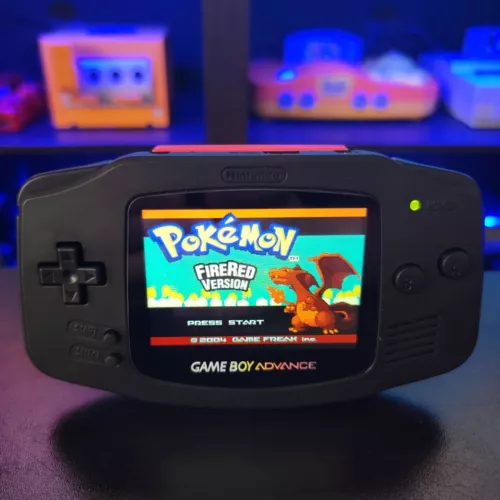 Black Game Boy Advance GBA Console with iPS V5 Backlight Backlit LCD MOD Console