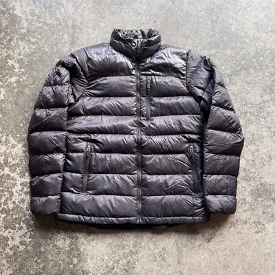 Patagonia Zip Up Goosedown Puffer Jacket Womens Size Medium Solid Black 