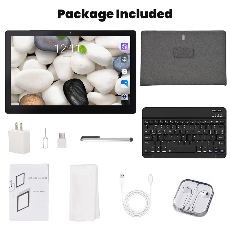10 inch Tablet Ultra Big Android 256GB Storage 8GB RAM IPS Bundle Keyboard Case - Image 2 of 4
