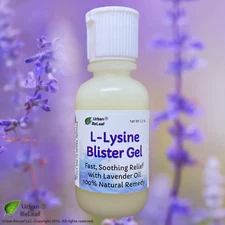 Urban ReLeaf L-Lysine Blister Gel, Lavender Cold Sore Shingles Pox Fever Itch