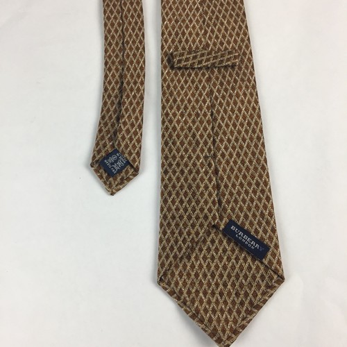 burberry london mens neck tie all silk brown geometric made in