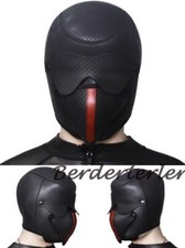 Latex Rubber Hood with Removable Eyes and Mouth Rubber Mask Cosplay Club Wear