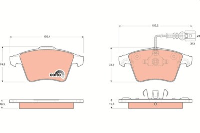 TRW GDB1651 Bremsbelagsatz, Scheibenbremse für VW