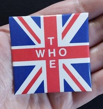 Vintage ~ THE WHO ~ UK FLAG Union Jack Band Album Logo Pin Pinback Button Badge