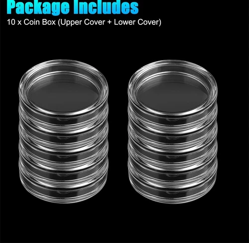 10 Pcs Coin Holder Clear Round Capsules 40.6mm for 2oz Coin Silver Round Storage - Bild 8 von 8