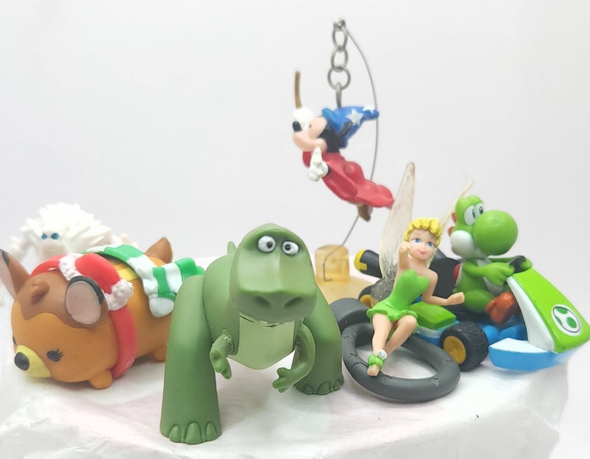 Lot Of 6 Collectible Toys-Rex, Fantasia, Monsters Inc,Tinker Bell