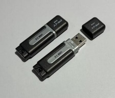 64GB USB 3.0 TuRbo Attache' Black  Gray Thumb Drives W/caps