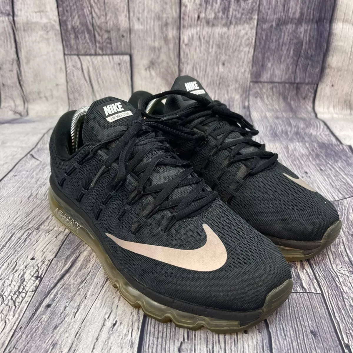 Scarpe atletiche da corsa Nike Air Max 2016 da donna taglia 9 nere 806772 001