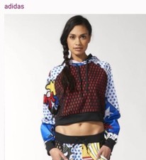 adidas X Rita Ora Super Hero Cropped hoodie Jumper Mesh Pop Art Sz M NWOT Rare