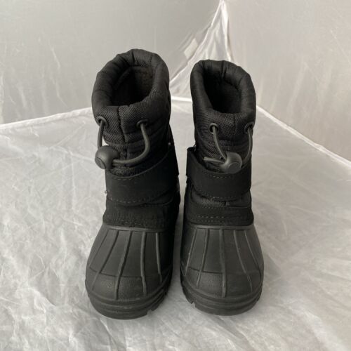 Size 5T - Winter Snow Boots Totes Taelor Toddler Waterproof Black Slip On - Picture 3 of 8