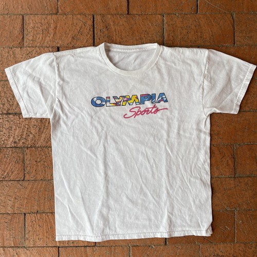 Vintage Olympia Sport Baumwolle T-Shirt weiß kurzarm Größe Small 90er Vintage Tee