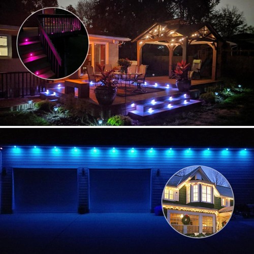 31mm RGBW WiFi Led Decking Lights Waterproof Led Plinth Lights for Terrace/Patio - Picture 9 of 14