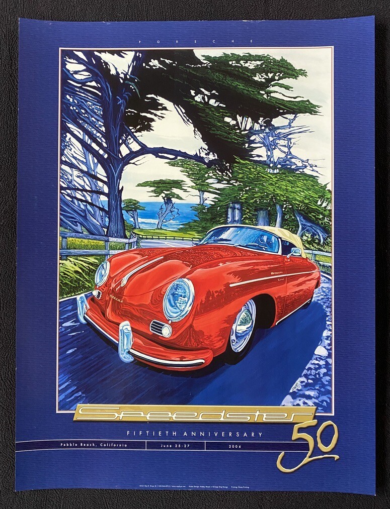 PORSCHE Speedster 50th Anniversary Event Poster 2004 Pebble Beach