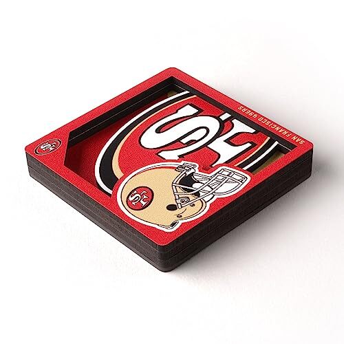 Plaque Murale 3D Double Logo San Francisco 49ers - 12 Pouces (30 Cm), Couleurs Vives, Fabriquée Aux USA