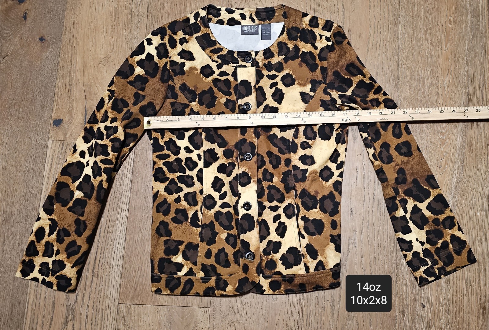 Chico's Additions Leopard  Print Button Front Lig… - image 1