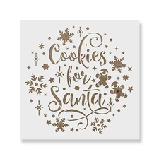 Cookies For Santa Gingerbread Stencil - Durable & Reusable Mylar Stencils