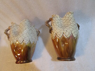 2 x schöne Vintage Thomas Förster Fischschuppen Vasen .. selten 