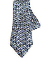Burberry London 100 Silk Blue Geometric Design Neck Tie Made in France 60 x 3.5