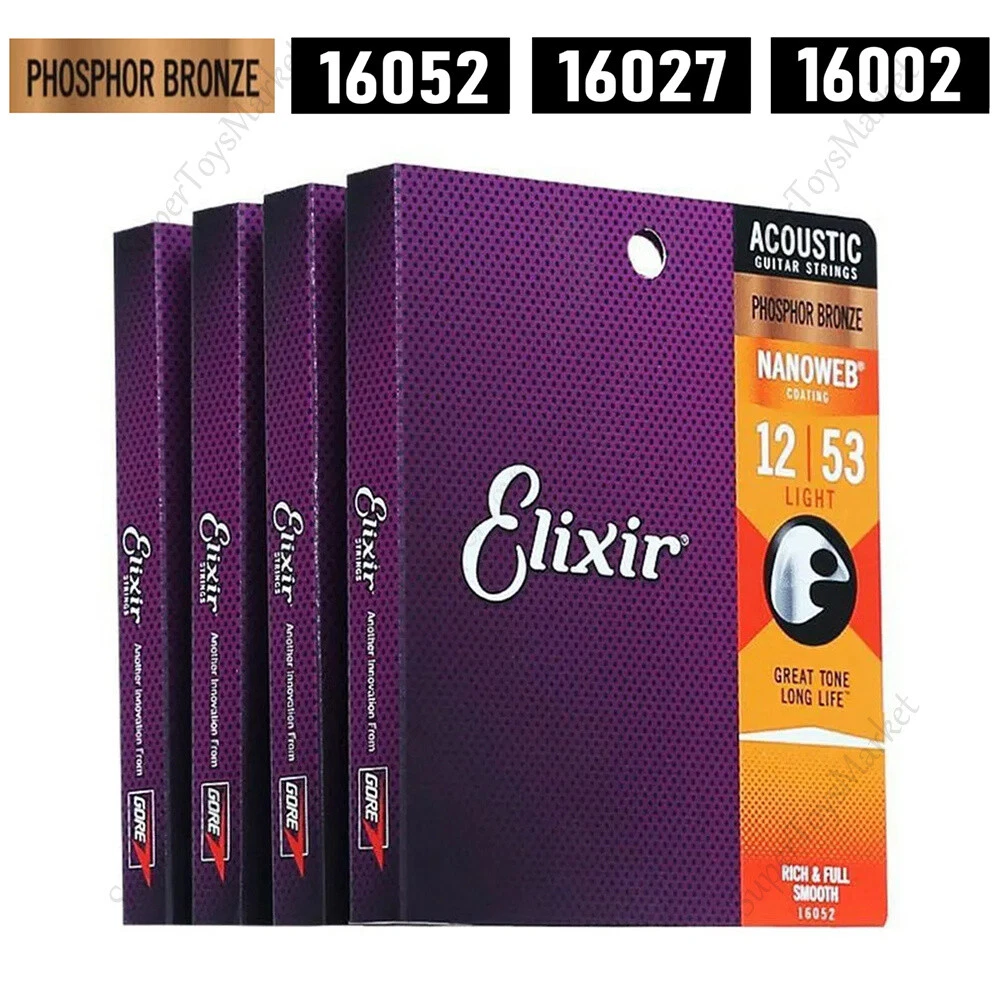 For Elixir Acoustic Guitar Strings 16002 10 47 16027 11 52