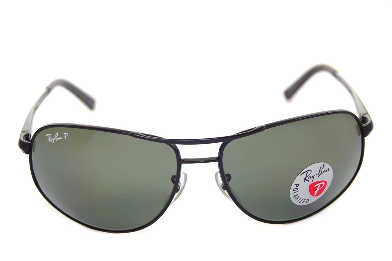 RayBan POLARIZED RB3387 0029A 64mm Men Large Square Metal
