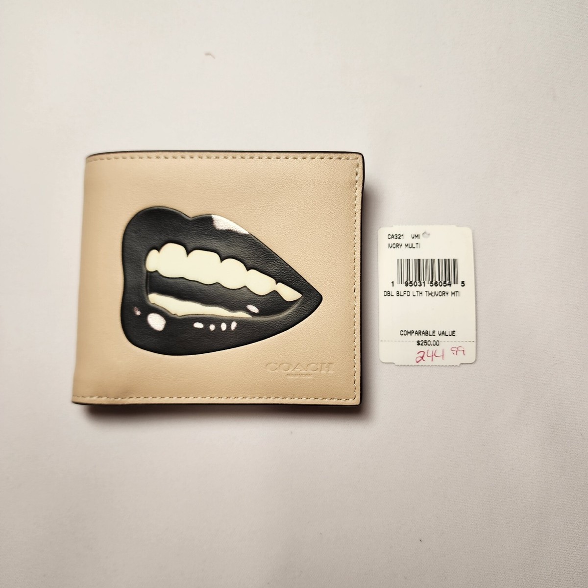 NWT CA321 COACH X TOM WESSELMANN MEN'S DOUBLE BILLFOLD WALLET