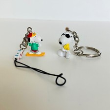 Peanuts Snoopy Charm Strap Snoopy/Woodstock Keychain Figure Set Charles Schulz