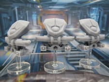 Lot of 3 Attack Drones w/ Flight Stands Mini Miniature 3D Printed Figure Model