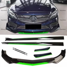 Front Bumper Lip 86" Side Skirt Black Green for Mercedes-Benz CLA200 CLA250