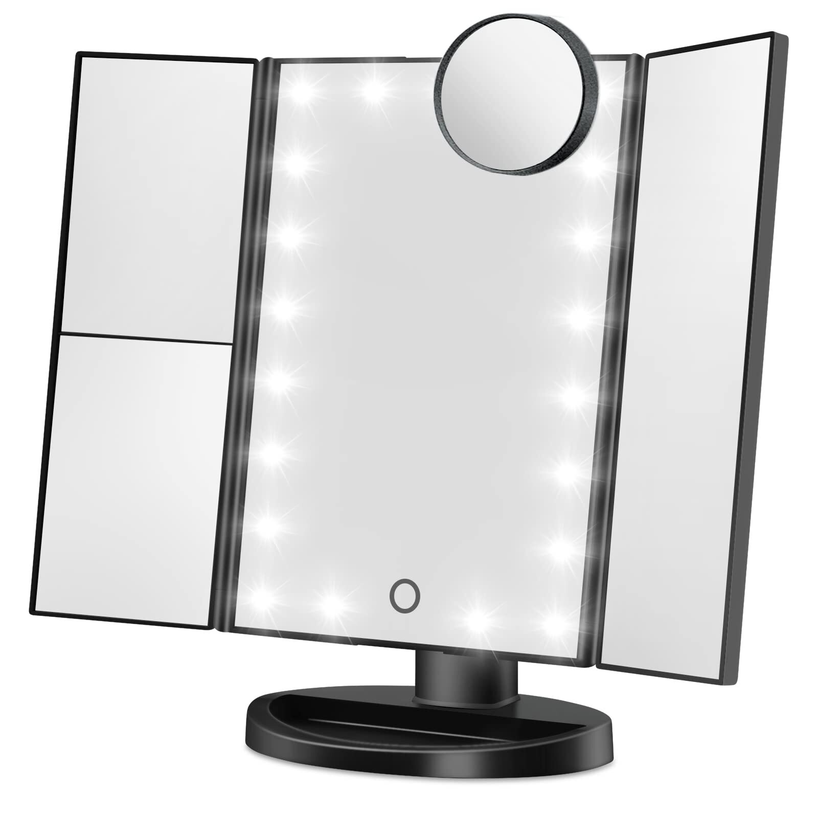 3X Lighted Makeup Mirror with Touch Control 1X 2X 10X Magnification-image