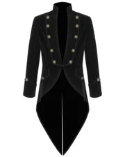 Men's VELVET VLADIMIR Steampunk Tailcoat Jacket Goth Victorian/Tail Coat For Men
