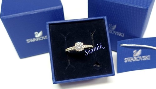 Swarovski Attract Round Ring, Rhodium 