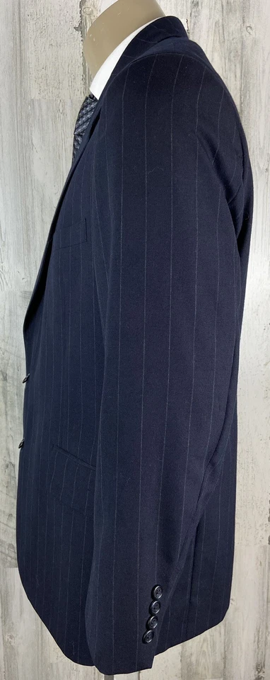 Tom James Corporate Image Sport Coat Blazer Jacket Mens 44R Navy Blue [A-1916] - Image 3 of 4