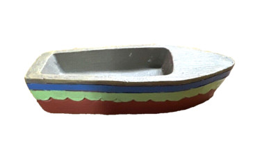 Vintage Miniature Resin Row Boat 3.5'' X 1.5'' Figure Unbranded
