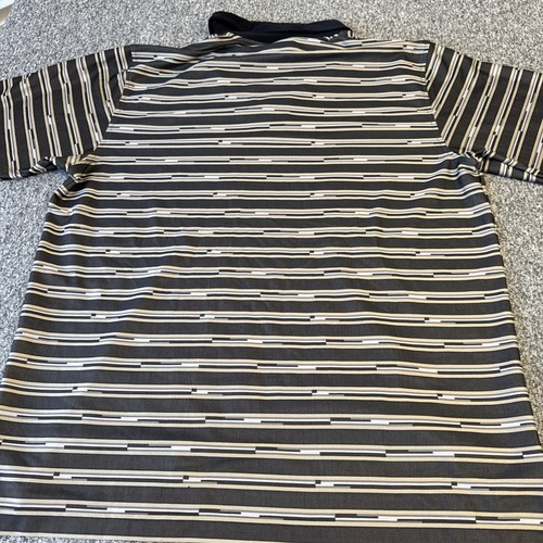 Vintage Under Armour Polo Men's Large Fun Pattern Black Gold Grey - Picture 9 of 10