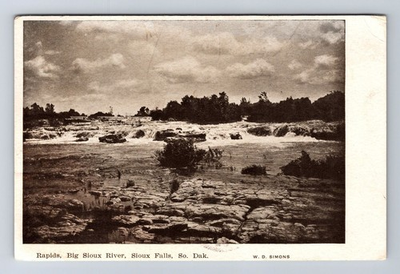 #ad Sioux Falls SD South Dakota Rapids Big Sioux River Vintage c1907 Postcard $0.99
