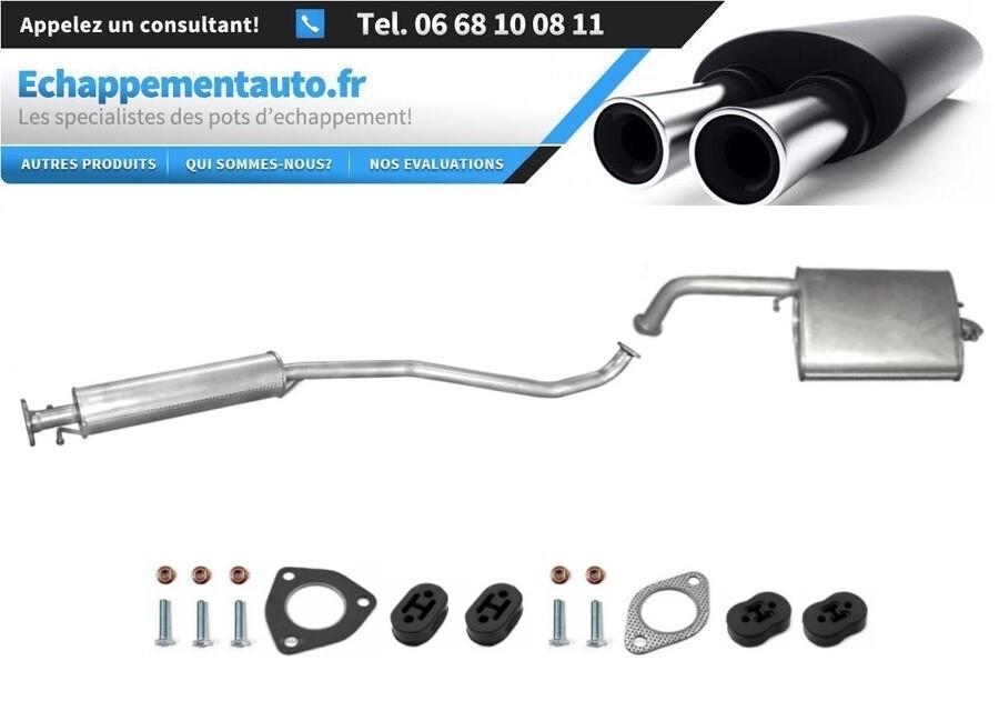 Kit échappement Chevrolet Nubira 1.6 silencieux arrière anti-corrosion pour contrôle technique
