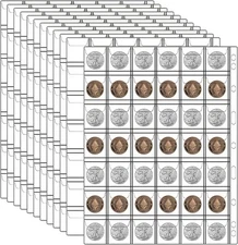 12 Sheets Coin Collection Supplies Pages, Collecting Book Album 42 pockets 