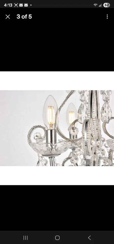Chandelier  LIVING DISTRICT 4-Light Pendant Chrome (New in box) - Image 2 of 4
