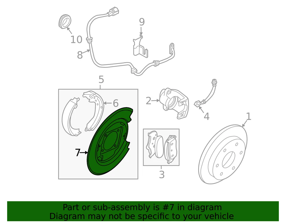 Placa de respaldo genuina Nissan 44030-EA070 Foto 2 de 2