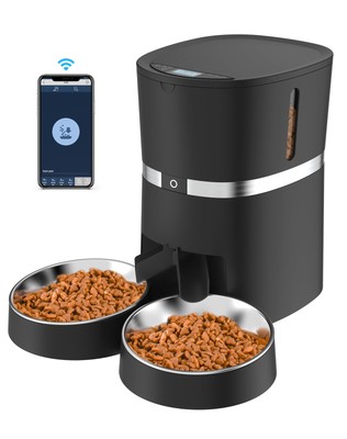 Smart Cat Feeder, Automatic Cat Feeder WiFi Enable Pet Dog Food Dispenser App...